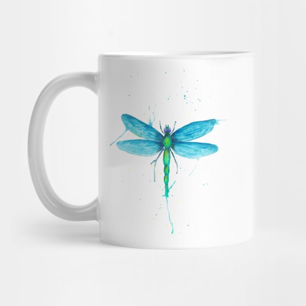 Dragonfly watercolour by emmalejones